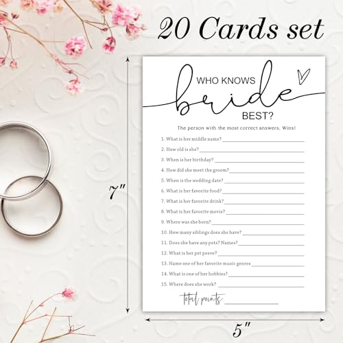 5" x 7" Minimalist Bridal Shower Advice Cards, Engagement Party Game Wedding Favors for Guests - 03