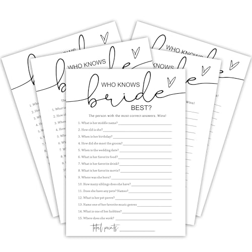 5" x 7" Minimalist Bridal Shower Advice Cards, Engagement Party Game Wedding Favors for Guests - 03