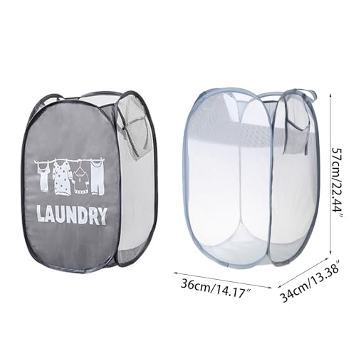 XANHOY Mesh Laundry Hamper Dirty Clothes Hampers Practical Mesh Laundry Baskets With Handles Storage Baskets Laundry Room Organization