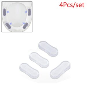 5Pcs Transparent Toilet Seat Bumper Set, Silicone Strong Adhesive Toilet Seats Lid Bumpers, Toilet Seat Buffers, Toilet Lid Rubber Pads for, Home, Hotel and Hospital Toilets and Toilet Parts