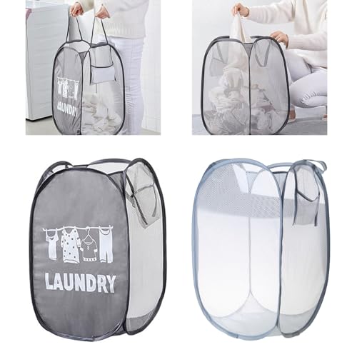 XANHOY Mesh Laundry Hamper Dirty Clothes Hampers Practical Mesh Laundry Baskets With Handles Storage Baskets Laundry Room Organization