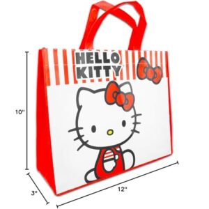 Hello Kitty Tote Bag for Girls, Women Set - Hello Kitty Accessories Bundle with Hello Kitty Reusable Bags Hello Kitty Grocery Bags with Stickers, More | Hello Kitty Tote Bag Set