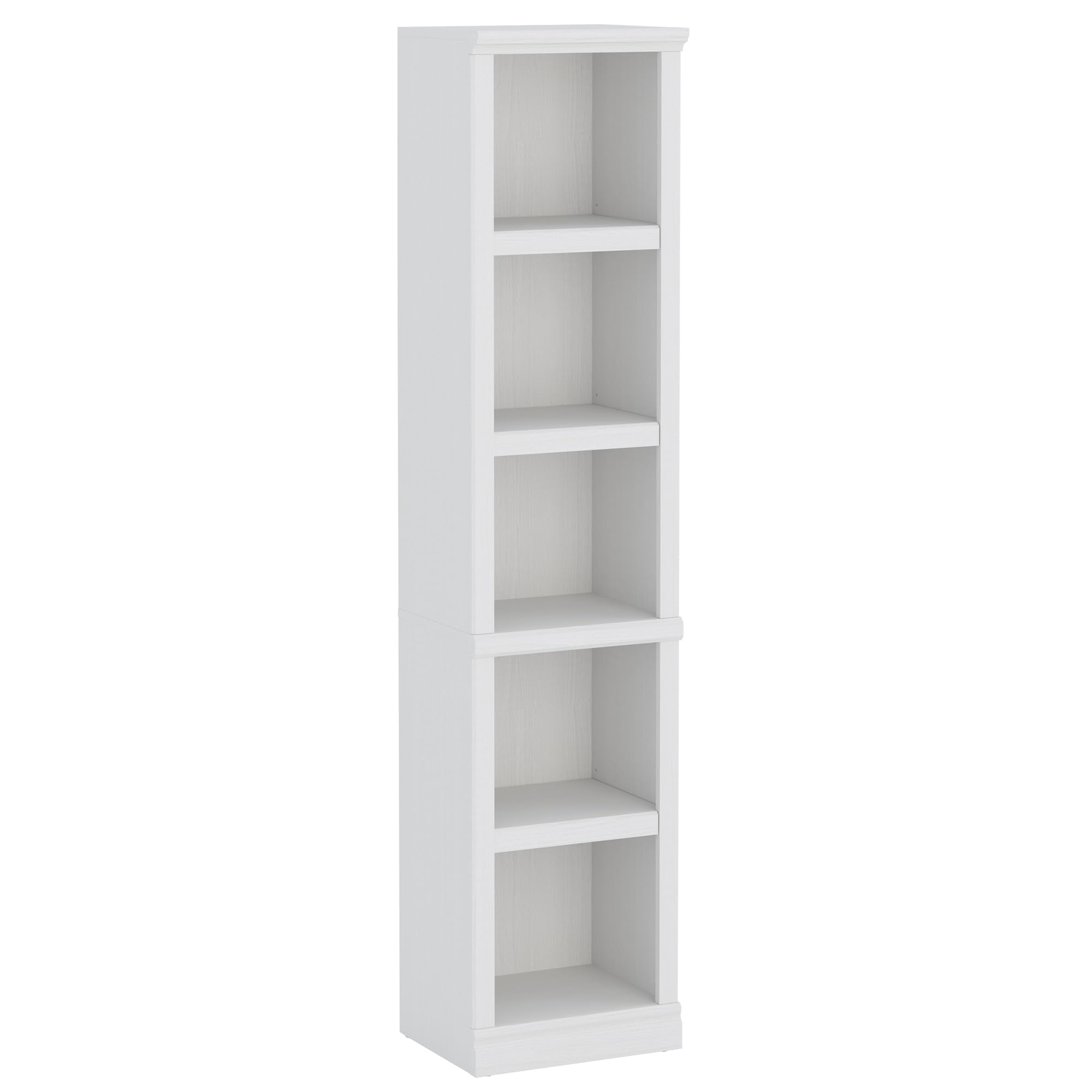 Bevfint 70" Tall Bookcase, White Narrow Floor Standing Bookshelf, 5 Tier Shelves Open Storage Organizer, Book Case for Living Room Hallway Kitchen Home Office Bathroom, White - 5 Tier