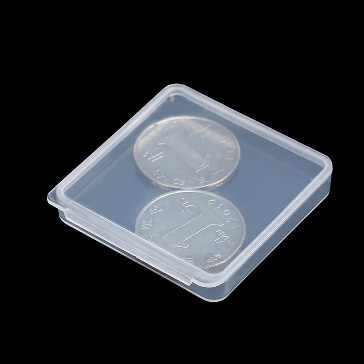 Farmer Mani 12 Pieces Square Empty Mini Clear Plastic Storage Containers with Lids for Tiny Items and Other Craft Projects.(1.85 x 1.85 x 0.32 inch)