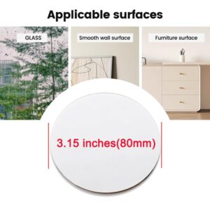 YAFIYGI 8 Pcs Adhesive Disk for Suction Cup Shower Suction Cup Adhesive Sticker Discs 80mm Circular Plastic Mounting Pads Heat Resistant Double-Sided Stickers Suction Items Coated Stick Pad Holder