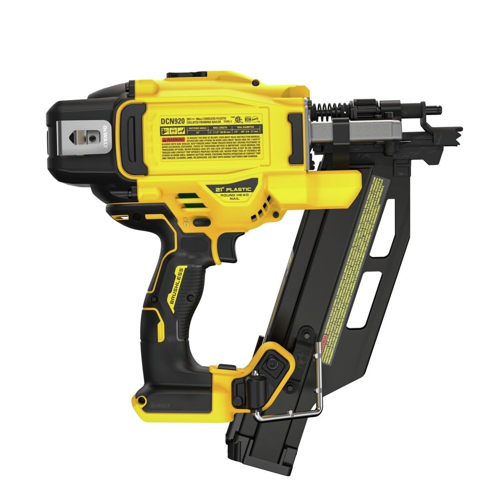 Dewalt DCN920B 20V MAX Brushless 21-Degree Lithium-Ion Cordless Plastic Framing Nailer (Tool Only)