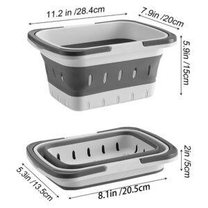 MINDFARGE Portable Folding Plastic Bath Caddy with Handle, Perforated, Travel Bathroom Organizer for Bedroom, Bathroom, Shower, Dorm Room, Camping and RV Use (Grey, 1 pack)