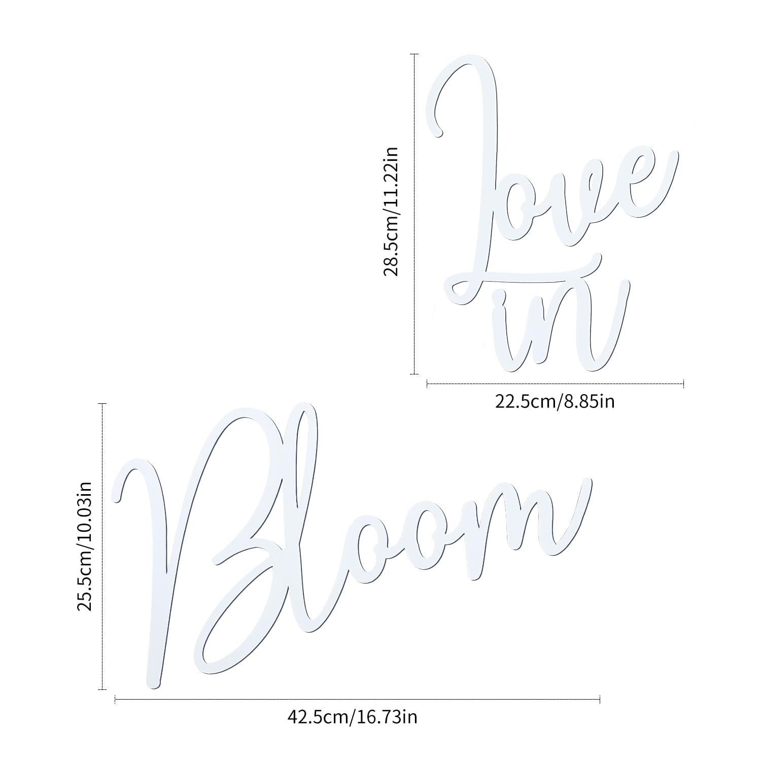 Mirooyu Wooden Love In Bloom Sign, White Bridal Shower Decorations Sign for Engagement,Bridal Shower Backdrop, Wedding Shower Decor,Engagement Party Favors