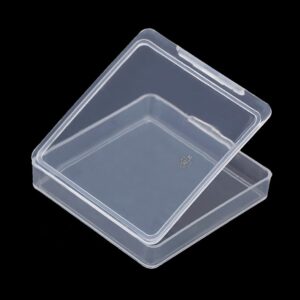 Farmer Mani 12 Pieces Square Empty Mini Clear Plastic Storage Containers with Lids for Tiny Items and Other Craft Projects.(1.85 x 1.85 x 0.32 inch)