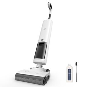 osotek h200lite cordless wet dry vacuum cleaner and mop for hard floors,unique 180° flat,edge clean, digital display, anti-tangle brush for pet hair, auto self-cleaning, lightweight and handheld