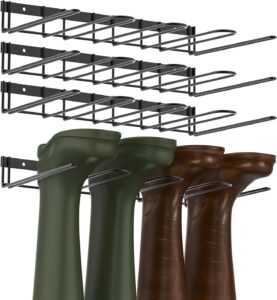 degmongee wader hanger 4pack, boot rack for tall booots, metal wire organizer for entryway matte black…