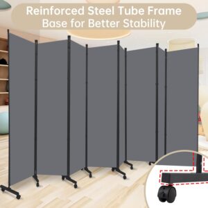 Room Divider 8 Panel Room Dividers/Wheels, Fabric Room Divider Panel for Office Room Partitions and Dividers, Portable Partition Wall Divider for Room Separation, Flexible Privacy Screen Indoor