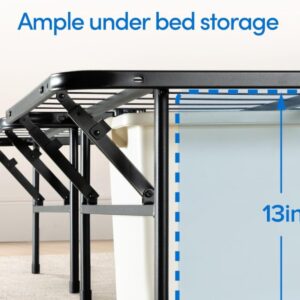 Sleepy's Raised 13 Inch High Metal Platform Frame | Support Mattress Foundation | No Box Spring Needed | Underbed Storage Space | Full Size