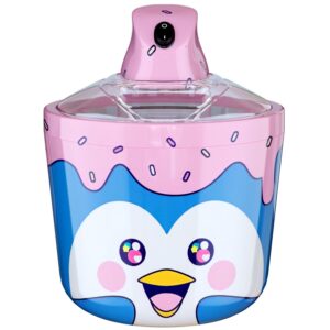 ice cream maker machine for kids – 1.2 quart penguin electric ice cream makers, best countertop machine for homemade ice cream, soft serve, sorbet, gelato, frozen yogurt – fun & easy for families