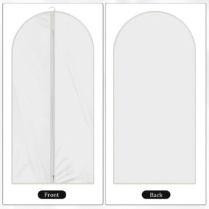 Garment Bag for Hanging Clothes, White PEVA Lightweight Breathable Garment Covers for Closet Storage, Suitable for Shirts, Jackets, Gowns Winter Long Coats, Dance Costume(24 x 47 Inches)