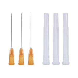 generic 100 pack sterile disposable injection needle with cap for scientific and industrial dispensing needle accessories (25g x 1.5in)