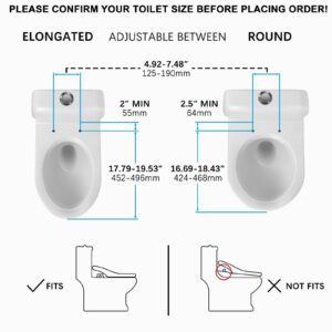 Electric Bidet Toilet Seat with Wireless Remote - Elongated Heated Bidet Toilet Seat - Bidet Warm Water with Dryer - Luxury Bidet Toilet Seat with Soft-Closing - LED Nightlight - Self-Clean Nozzle