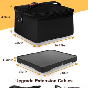 SOHIDA Portable Heated Lunch Box, 12V/24V/110V Conduction Heating Portable Food Warmer for Adults, Mini Portable Microwave 9.06"x6.61"x0.98" with Carry Bag, Easy to Use Car Food Warmer