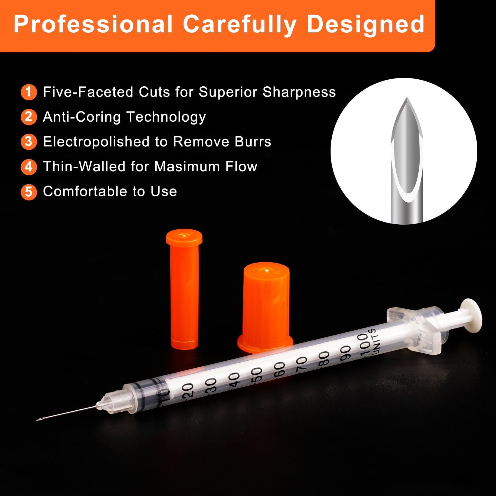 31g 1cc 5/16 Inch-8mm Syringes Compatible U-100 Accurate Measuring for Liquid Individually Sealed Packaging (Pack of 20)