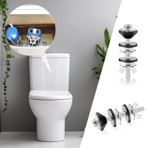 2Pcs Universal Toilet Tank to Bowl Bolts Kit, Waterproof and Rustproof Toilet Bolts,Heavy Duty Bolts,Toilet Tank Replacement Kit with Rubber Washers Gaskets,Wing Nuts and 2.8Inch Stainless Steel Screw