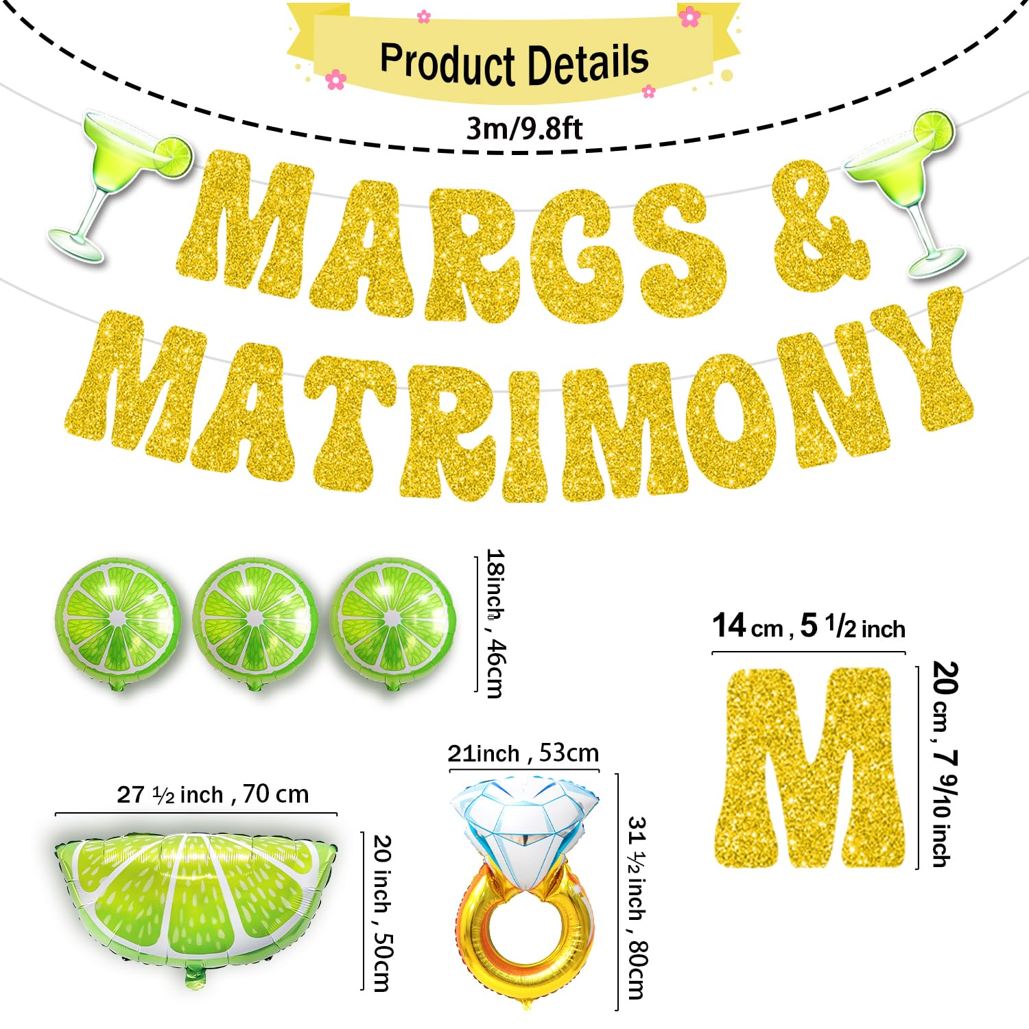 Margs And Matrimony Bachelorette, 65 Pcs Margs And Matrimony Decorations, Margarita Bachelorette Party Supplies, Mexican Fiesta Wedding Bridal Shower Party