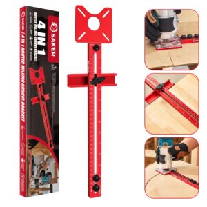 saker new 4 in 1 router milling groove bracket|cabinet hardware jig with automatic center punch|router milling groove bracket advantages|router guides for woodworking