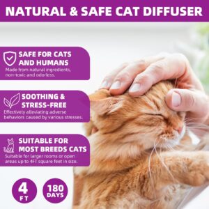 G · PEH Cat Pheromones Calming Diffuser Refill, 6 Pack Cat Calming Diffuser Refills Kit, Relieve Anxiety Stress 180 Days for Cats Calm, 48ml Fit All Common Diffusers Plug in