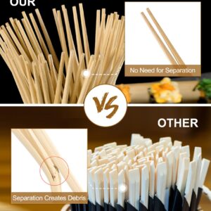 LOROTOCO 100Pairs Bamboo Chopsticks Disposable | Japanese | Sushi | Separated | Non Slip | Pointed Chopsticks-（9.45in）