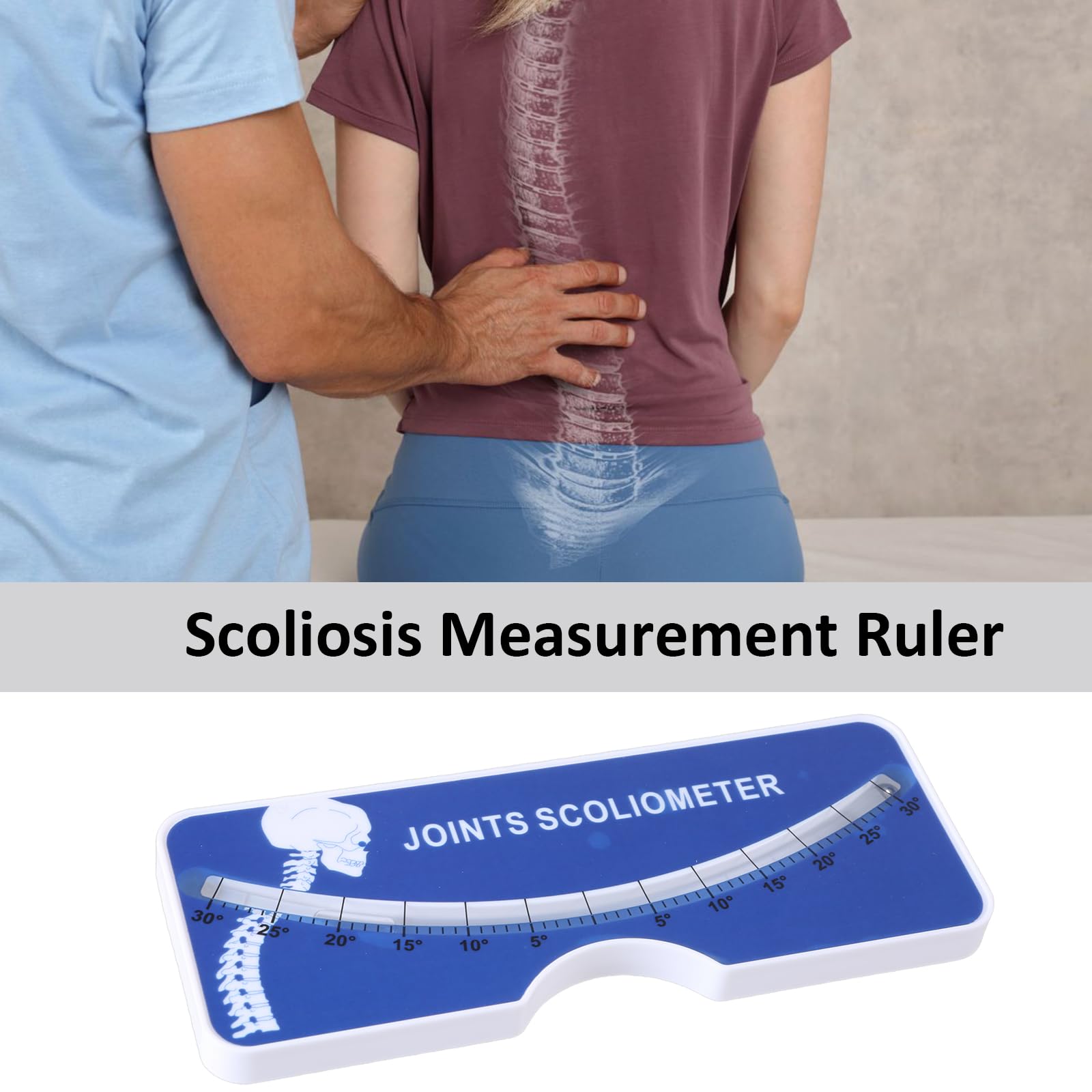 PURPLELILY Scoliometer Meter Device 0-30° Measurement for Measuring Spinals Alignments Measure Spine Slope Scoliosis Detectors