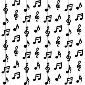 cindeer 8 pcs musical notes hanging decorations music theme party decorations music notes paper garlands banners for 50s 80s theme birthday baby shower wedding music party supplies ceiling decor