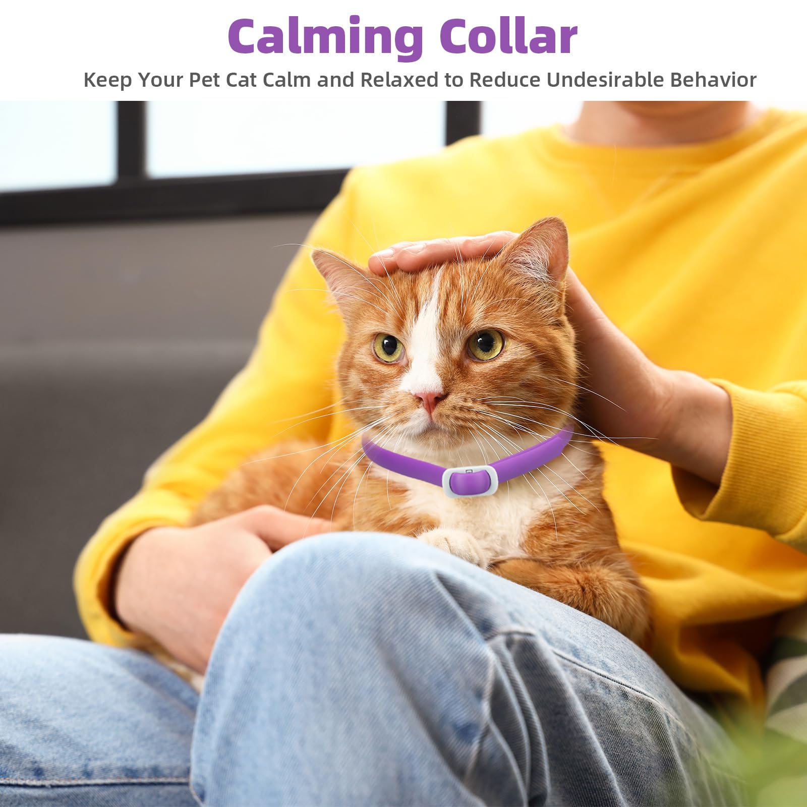 Cat Calming Collar for Cats, Pheromone Collar for Cats, Adjustable Efficient Relieve Reduce Anxiety Cat Collars for Pets with 60 Days Long Calming Effect for Small, Medium and Large Cats, 4Pcs