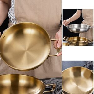 Portable Stainless Steel Noodle Pot for Cooking Ramen, Lightweight Korean Ramen Pot for Gas Stove, Induction Stove - Gold (Inner diameter 26cm)