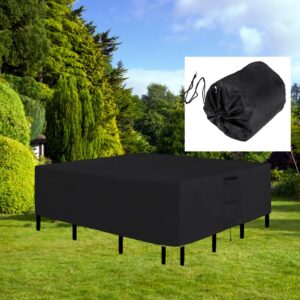 Furniture Covers Outdoor Table Furniture Cover Waterproof Rectangle Patio Sectional Couch Set Cover 600D for Lawn and Backyard, Outdoor Sectional Sofa Covers (126"L×63"W×28"H)