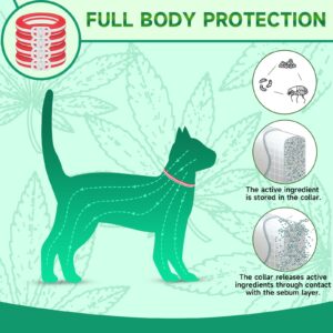 Woyamay 4 Pack Flea Collar for Cats, 32 Months Flea and Tick Prevention for Cats Collar, Flea and Tick Collars for Cats, Waterproof Cat Flea Collar, Adjustable Cat Flea and Tick Collar, Red & White