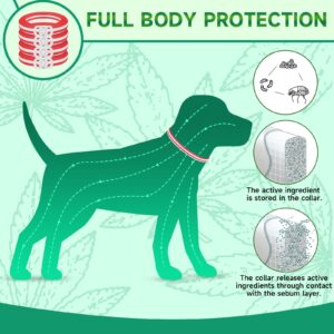 Woyamay 4 Pack Flea Collar for Dogs, 32 Months Flea and Tick Prevention for Dogs, Adjustable Flea and Tick Collar for Dogs, Dog Flea and Tick Collar, Water-Resistant Dog Flea Collars, Red & White