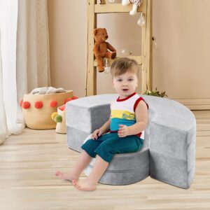 AIRBANK Kids Couch 2-in-1 Toddler Chair, Kids Sofa Toddler Reading Chair Convertible Children Sofa Chair for Girls Boys