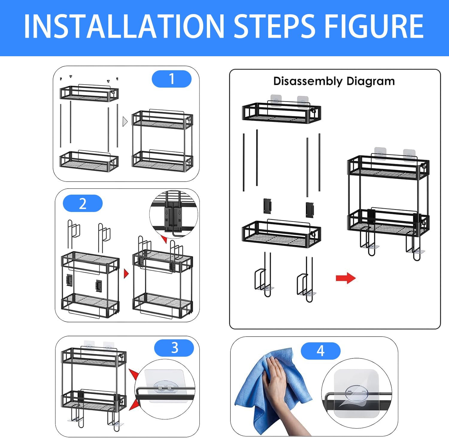 Bathroom Organizers and Storage,Over The Toilet Storage, Over Toilet Shelf Organizer,Behind Toilet Tank Bathroom Organizer Storage for Space Saving