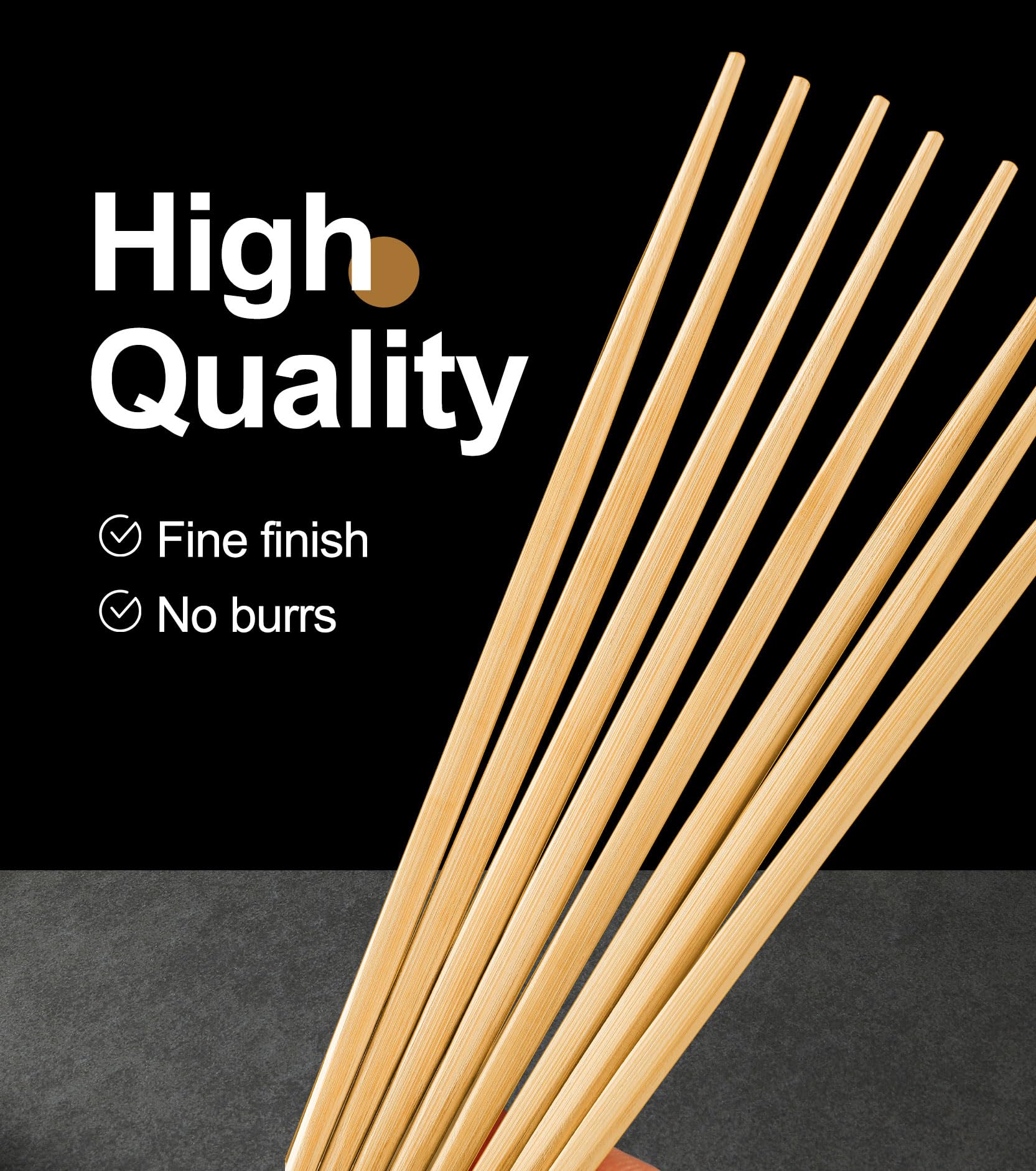 LOROTOCO 100Pairs Bamboo Chopsticks Disposable | Japanese | Sushi | Separated | Non Slip | Pointed Chopsticks-（9.45in）