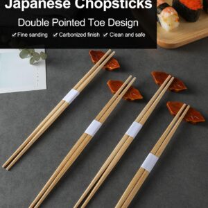 LOROTOCO 100Pairs Bamboo Chopsticks Disposable | Japanese | Sushi | Separated | Non Slip | Pointed Chopsticks-（9.45in）