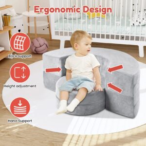 AIRBANK Kids Couch 2-in-1 Toddler Chair, Kids Sofa Toddler Reading Chair Convertible Children Sofa Chair for Girls Boys