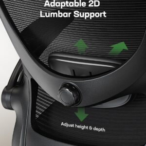 Marsail Office Chair Ergonomic Desk Chair with 3 Ways PU Armrests and Adjustable Lumbar Support Breathable Mesh Computer Chair Executive Rolling Swivel Comfy Task Chair for Home Office Gaming