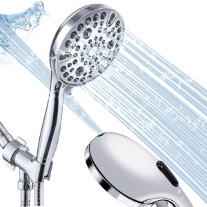 shower head with handheld high pressure - 59” stainless steel hose holder to clean tub tile pets - 10 models showerhead - all chrome finish