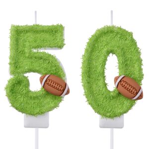 vshili 50 birthday candles, 50th cake candles, green happy birthday number 50 candles cake topper decorations for party men women