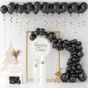 WXCSXINU 125Pcs Black Balloons Arch Kit with 5 Sizes 36" 18" 12" 10" 5", Including Giant Balloon, Arch Kit, Ribbon - Perfect for Birthday party, Wedding, Baby Shower & Event Decorations