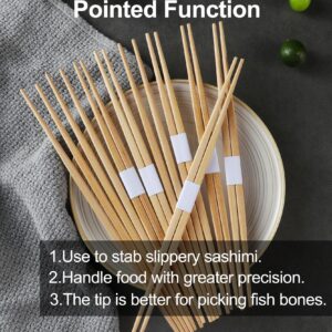 LOROTOCO 100Pairs Bamboo Chopsticks Disposable | Japanese | Sushi | Separated | Non Slip | Pointed Chopsticks-（9.45in）