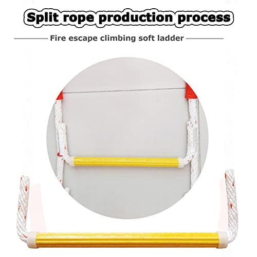 Emergency Fire Ladder Flame Resistant Safety Rope Escape Ladder for Fast to Deploy in Fire, Kids Climbing Obstacle Ladder Weight Capacity up to 900 Pounds/32Ft/10M