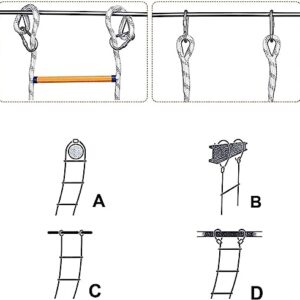 WSYZHL Fire Escape Ladder, Fire Escape Ladder, Emergency Safety Portable Rope Ladder, 2-18 Story Homes Reusable Compact Lightweight External Rescue Ladder/50M/164Ft