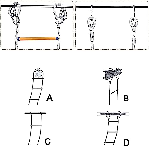 WSYZHL Fire Escape Ladder, Fire Escape Ladder, Emergency Safety Portable Rope Ladder, 2-18 Story Homes Reusable Compact Lightweight External Rescue Ladder/50M/164Ft