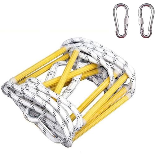 Fire Escape Ladder, 16.4ft Emergency Fire Escape Rope Ladder, Emergency Fire Escape Rope Ladder, Resin Aerial Worker for Outdoor Rescue Training,40m/131.2ft