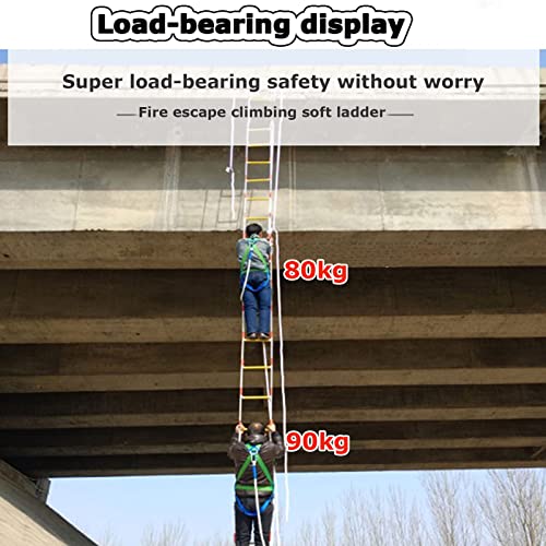 Emergency Fire Ladder Flame Resistant Safety Rope Escape Ladder for Fast to Deploy in Fire, Kids Climbing Obstacle Ladder Weight Capacity up to 900 Pounds/32Ft/10M